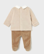 Load image into Gallery viewer, Boys Velour two piece set with train design