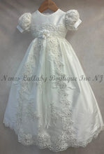 Load image into Gallery viewer, Carmela by Piccilo Bacio Girls Diamond White Silk Christening / Baptism Gown