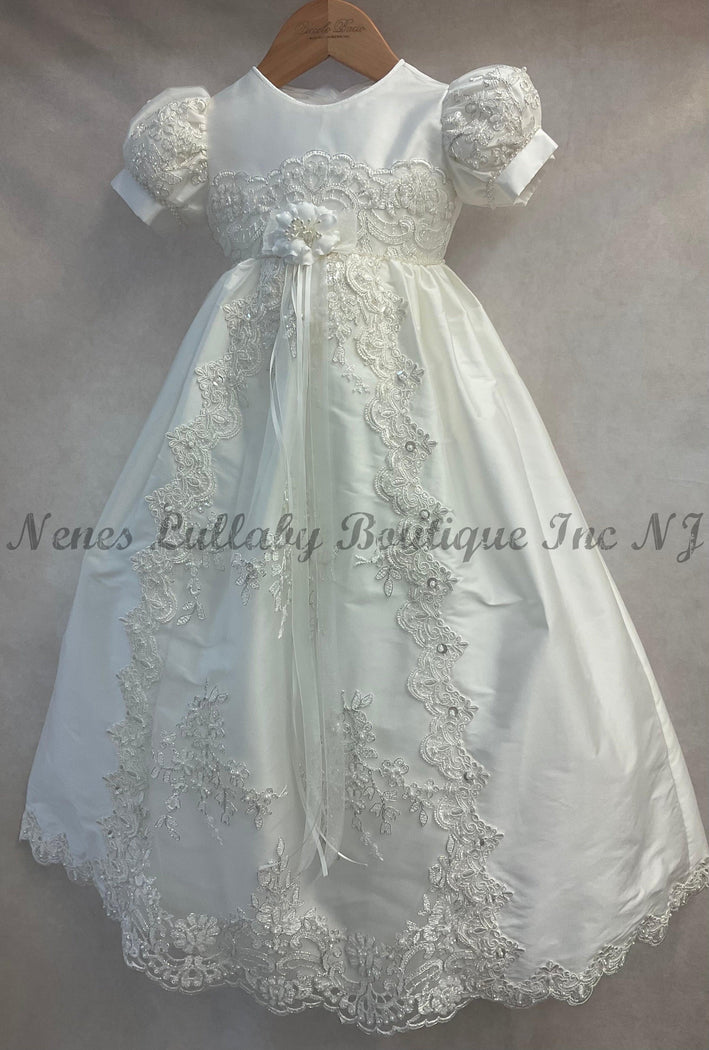 Maxine by Piccolo Bacio back top view of Baptism Gown
