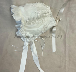 Carmela by Piccolo Bacio Baptism/Christening Bonnet 