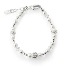 Load image into Gallery viewer, Cherished Moments - Girls Sterling Silver Pearl Baby or Childs Bracelet for Kids: Small 0-12m