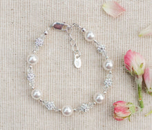 Load image into Gallery viewer, Cherished Moments - Kid's Sterling Silver White Pearl Baby or Child's Bracelet: Small 0-12m