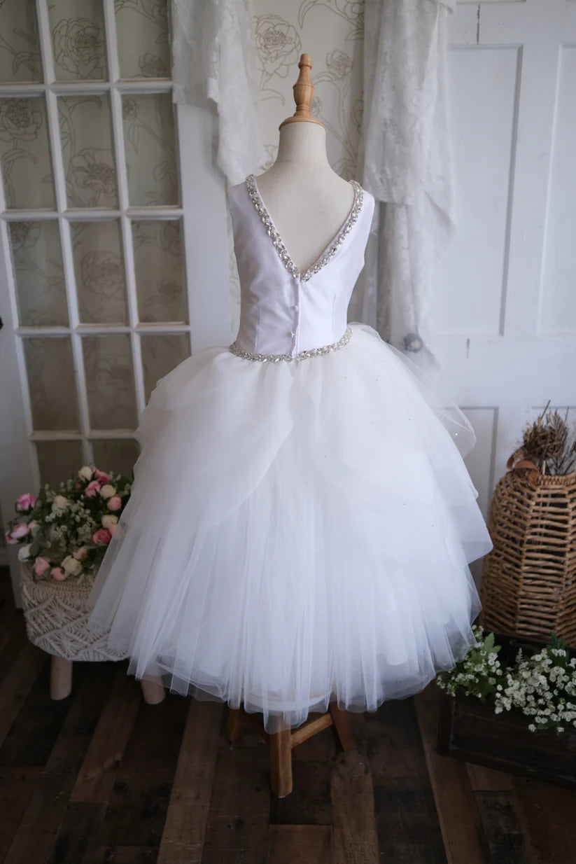 Sparkle Tulle Flower Girl Dress First Communion Gown FM067 – Sparkly Gowns