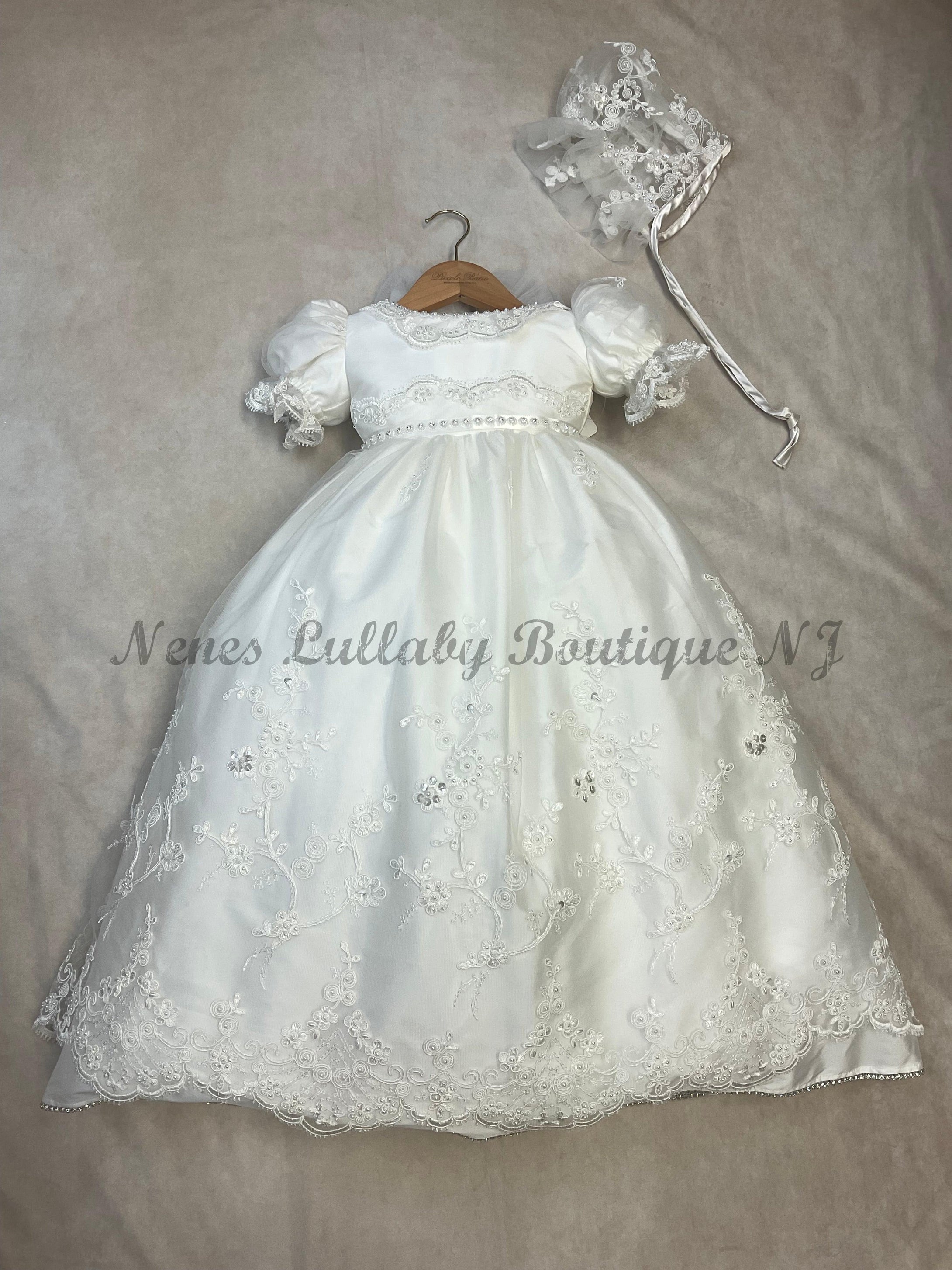 Daniella by Piccolo Bacio silk & Lace Baptism Gown