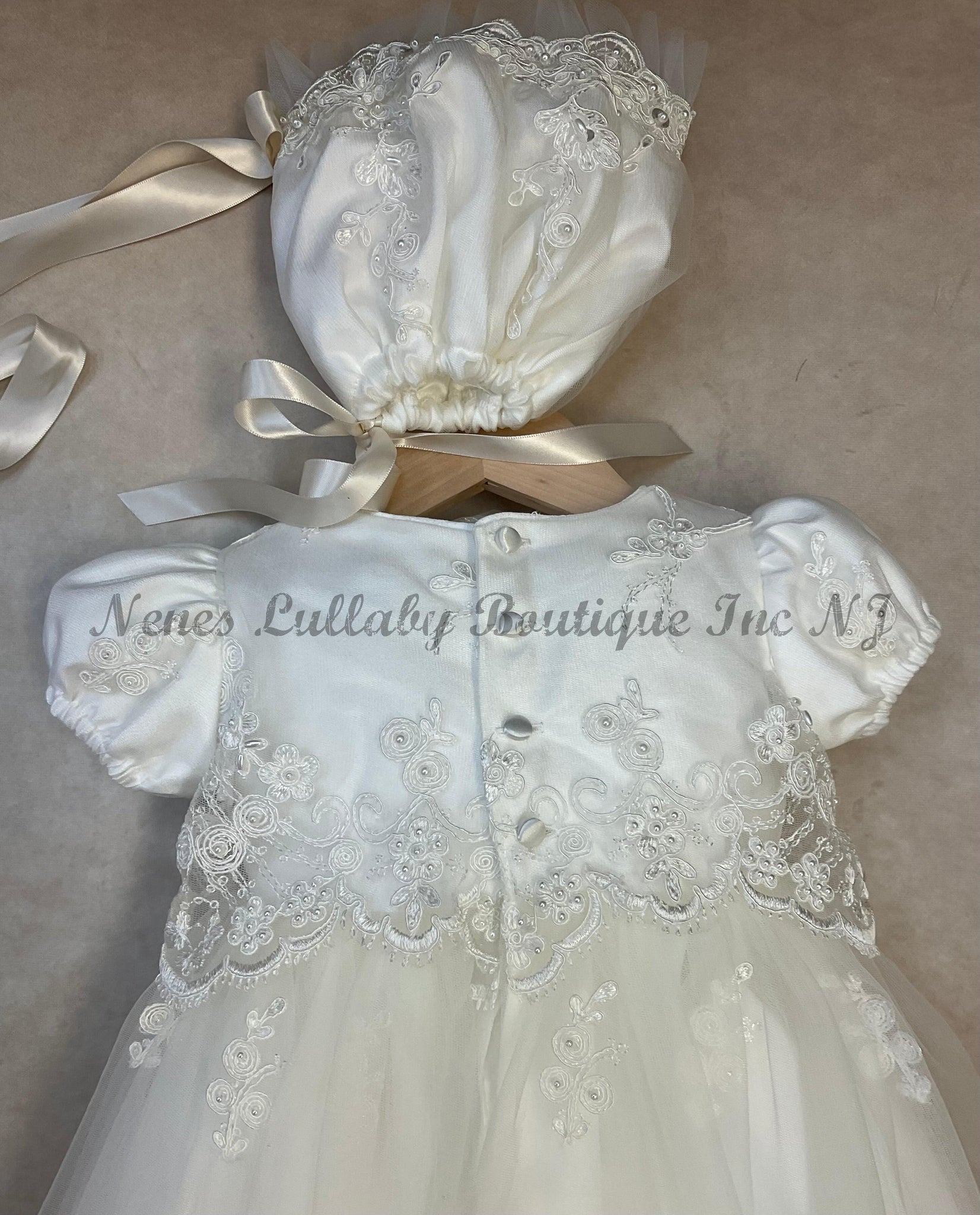 Nancy Girls Diamond White Lace Christening Gown / Baptism Gown by Piccolo Bacio Nancy Girls Diamond White Lace Christening Gown / Baptism Gown by Piccolo Bacio