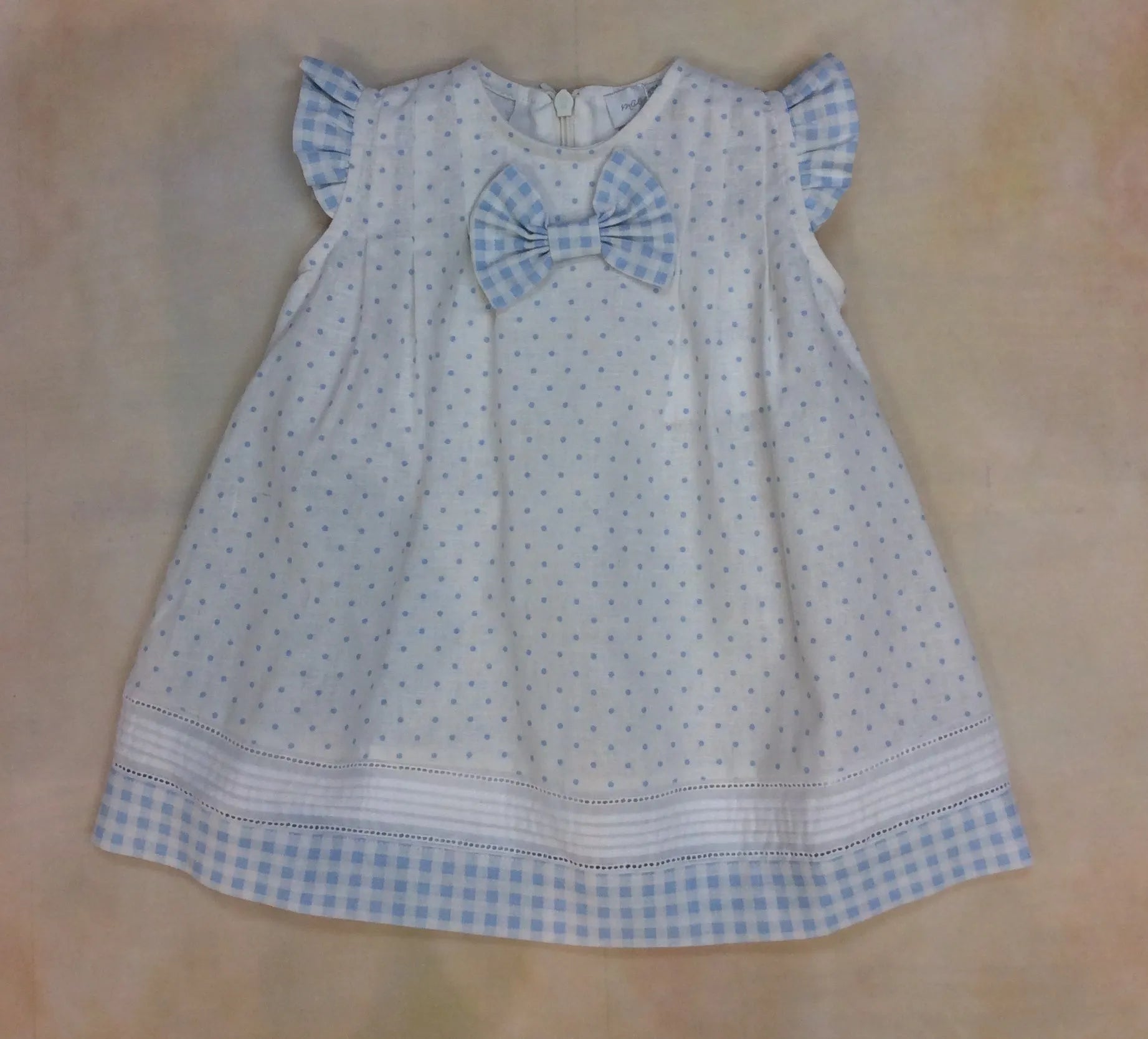 Fashion Polka Dot Pastel Blue Dress 1205-009-012 12 Month