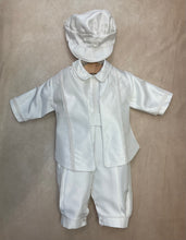 Load image into Gallery viewer, Felipe Shantung or White Silk Boys Christening / Baptism Suit by Piccolo Bacio