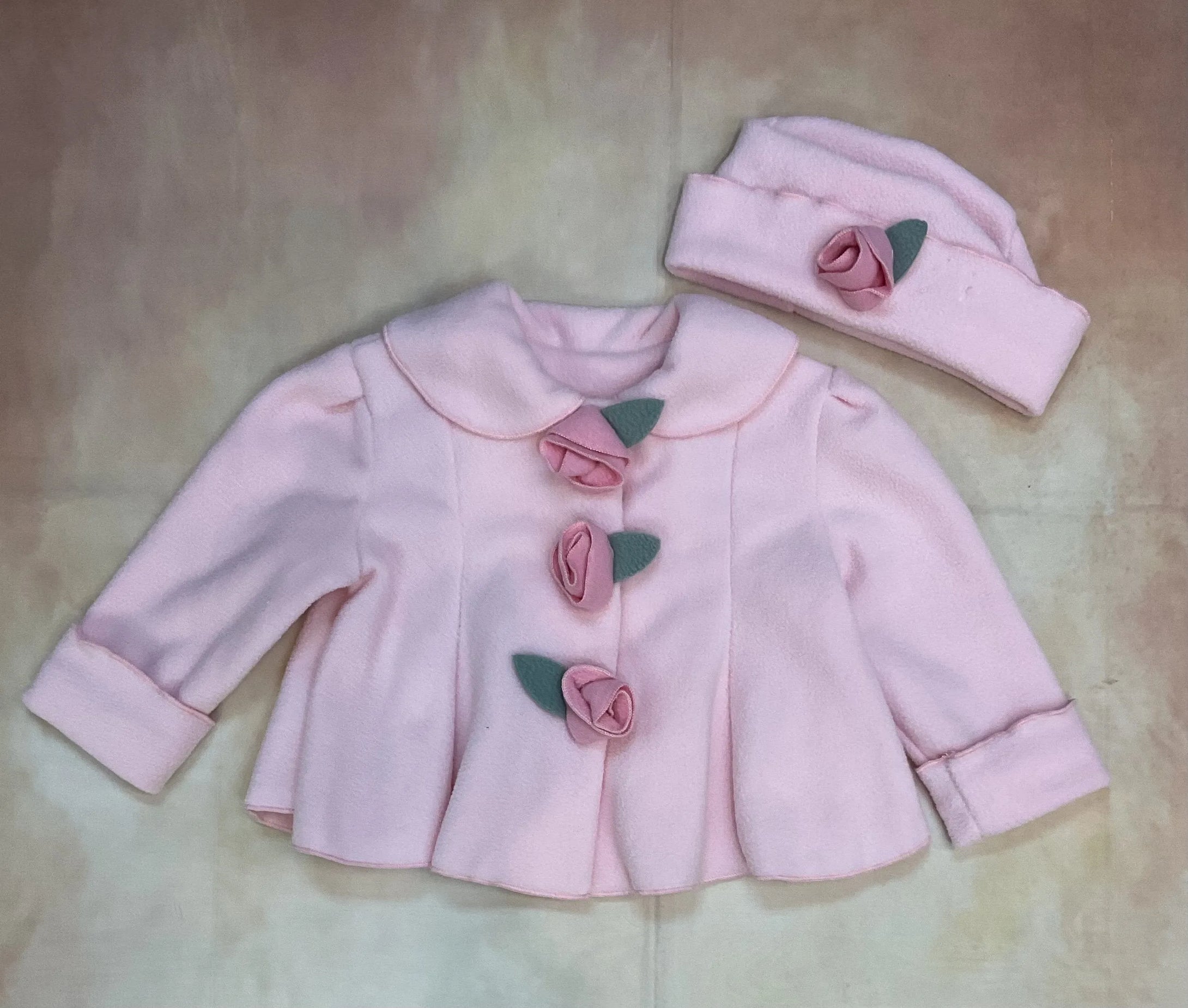 Fleece Pink Garden Jacket with Hat