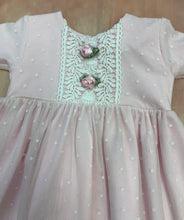 Load image into Gallery viewer, Frilly Frocks Pink baby layette Gown with matching Bonnet