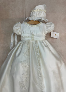 Colleen 2024 all 100% White Silk  Christening / Baptism Gown by Piccolo Bacio