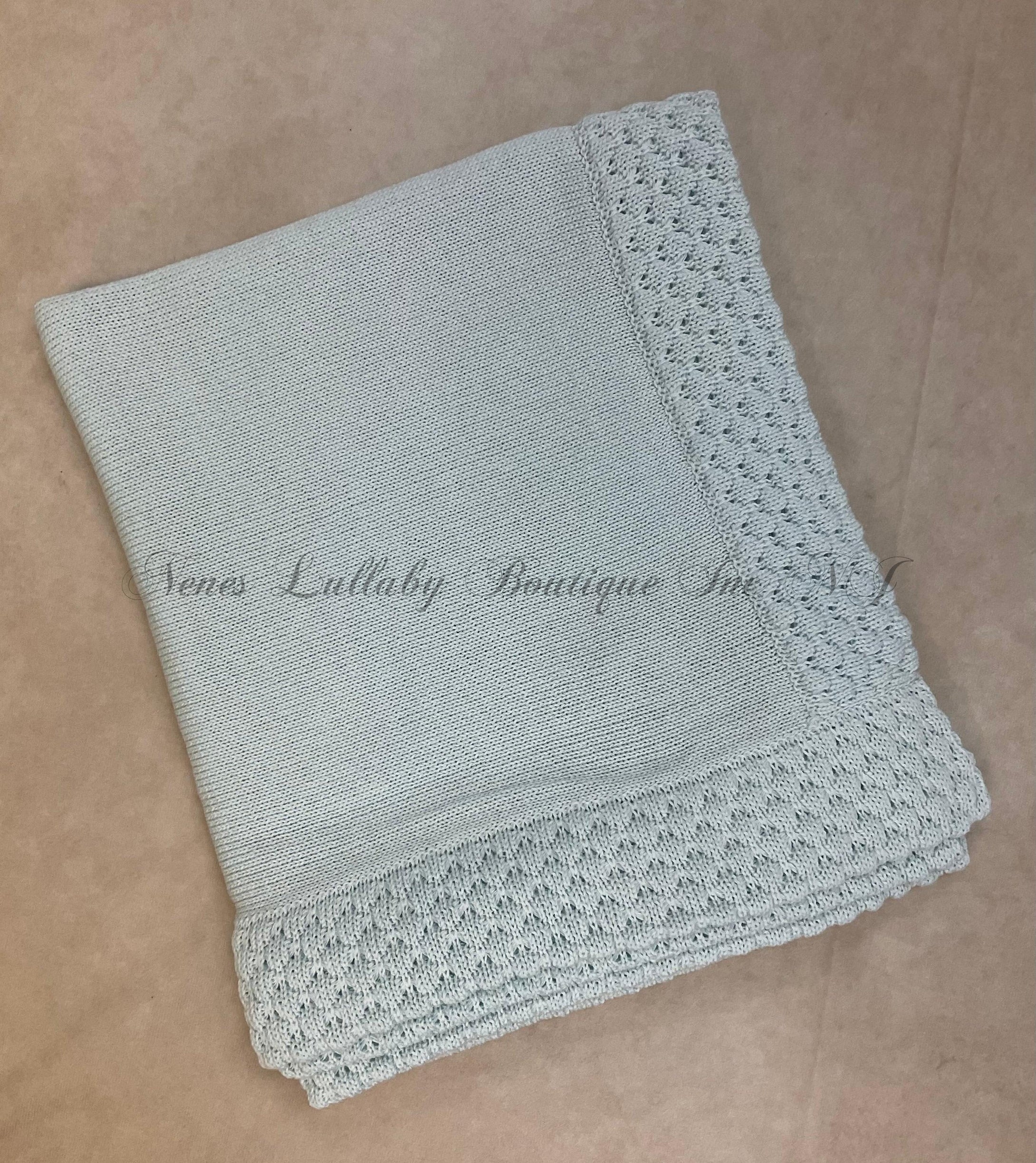 George blanket sky blue knit Pima cotton Sky blue