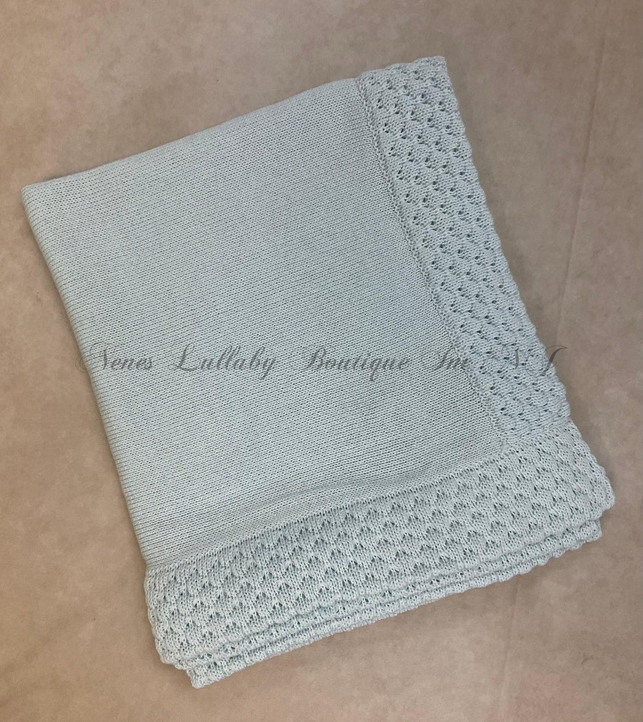 George blanket sky blue knit Pima cotton Sky blue