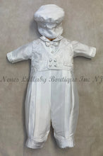 Load image into Gallery viewer, Gerry by Piccolo Bacio White Silk Christening / Baptism Romper