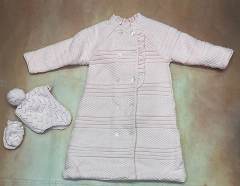 008154 Pink Knit Coat