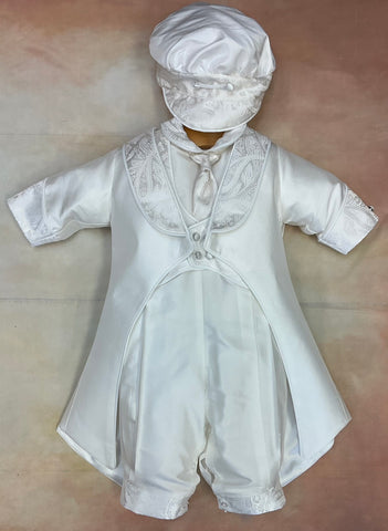 Alejandro_ws_w_bro by  Designer  Piccolo Bacio Couture Boys Christening / Baptism suit Made in the USA