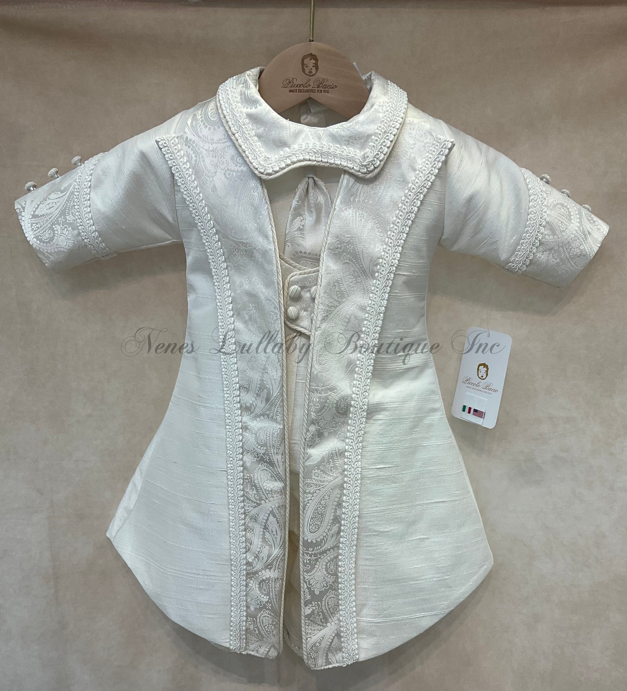 Lucrezio 100% silk Christening suit