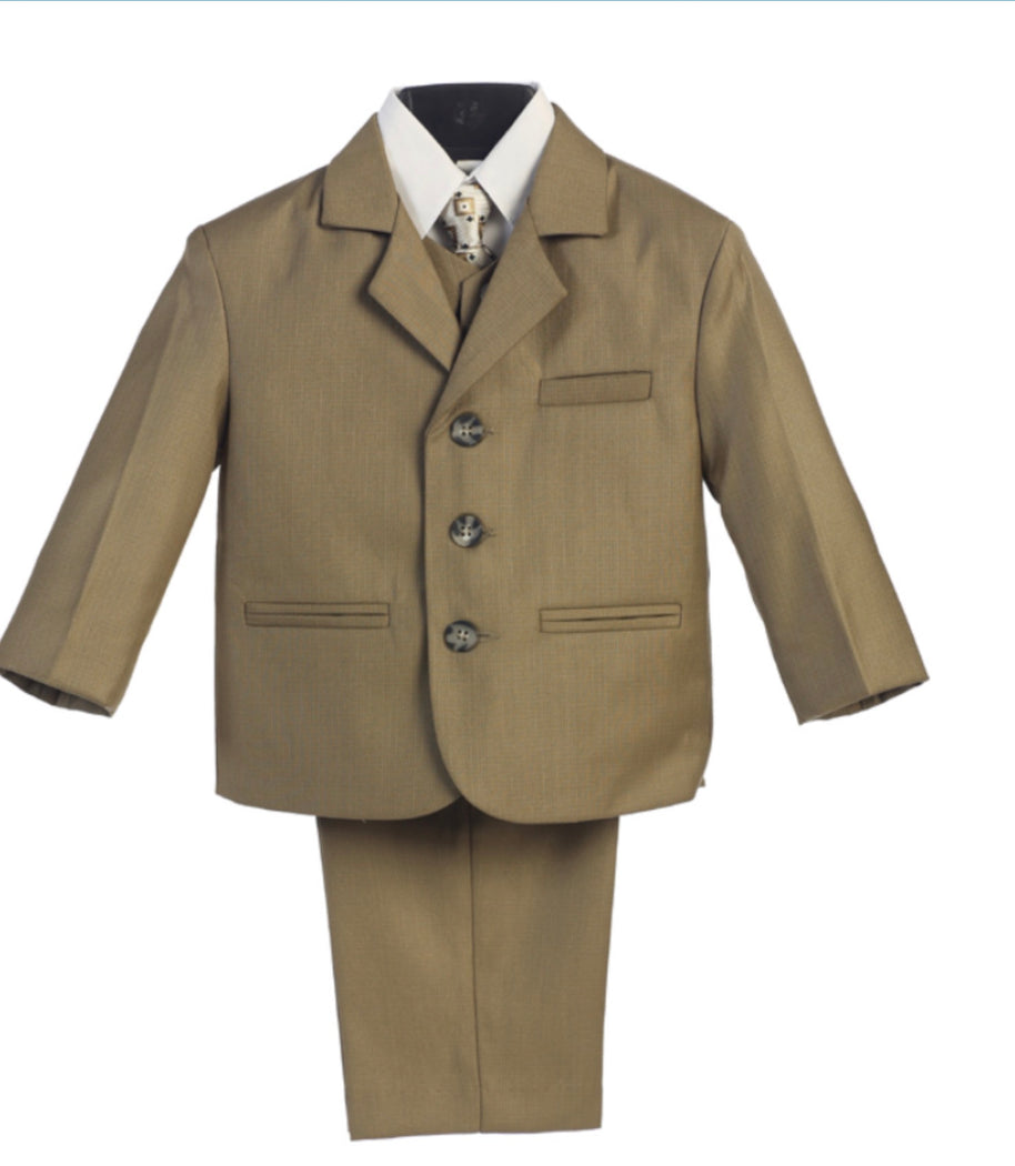 Boys Olive 5 piece suit