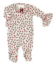 Load image into Gallery viewer, Infant baby Holly Jolly Holiday Footie by Haute Baby AJK01