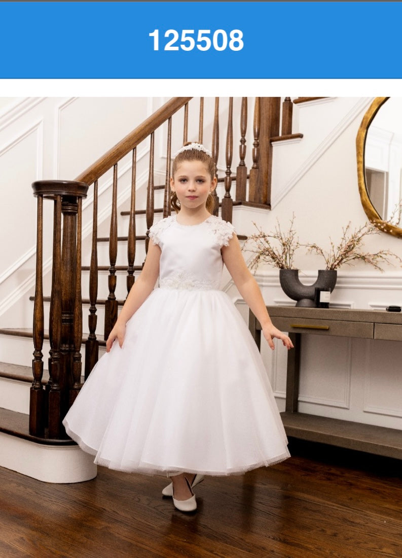 green emerald velvet dress White Dress with Lace Sleeves for Holy Communion Pre-Order 5-6