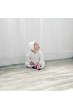 Load image into Gallery viewer, Julius Berger &amp; Carriage Boutique - Baby Boy Knit Pearl Blue Cross Outfit + Bonnet: 6M