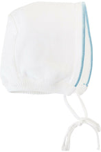 Load image into Gallery viewer, Julius Berger &amp; Carriage Boutique - Baby Boy Knit Pearl Blue Cross Outfit + Bonnet: 9M