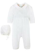 Load image into Gallery viewer, Julius Berger &amp; Carriage Boutique - Baby Boy's Christening Outfit with Bonnet Hat - Cross Detail: 6M