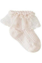 Load image into Gallery viewer, Julius Berger &amp; Carriage Boutique - Baby Socks Angle Wing Lace: WHITE / MEDIUM