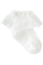 Load image into Gallery viewer, Julius Berger &amp; Carriage Boutique - Baby Socks Angle Wing Lace: WHITE / SMALL