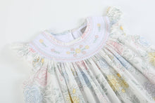 Load image into Gallery viewer, Lil Cactus - Bouquet Floral Smocked Bishop Dress: 3-6M