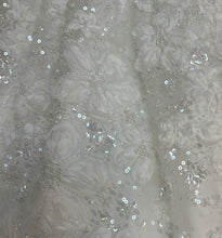 Load image into Gallery viewer, Lucia diamond white christening Gown &amp; matching bonnet