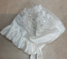 Load image into Gallery viewer, Lucia diamond white christening Gown &amp; matching bonnet