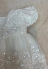 Load image into Gallery viewer, Lucia diamond white christening Gown &amp; matching bonnet