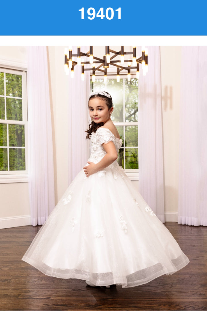 designer communion dresses MD19401 Dress and mesh fabrics Elegant Size:Lg s/s A-line Sleeveless Dress Size