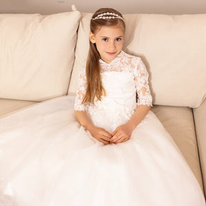 MD19402 First Communion Dress diamond White / 10 MD19402 First Communion Dress diamond White / 10