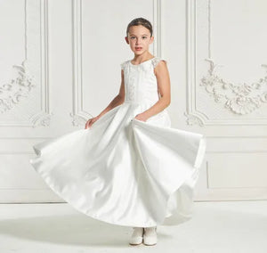 white christmas dresses MD1983 Macis Design Communion or Flower Girl Dress 7.5 / Ivory / Full Length
