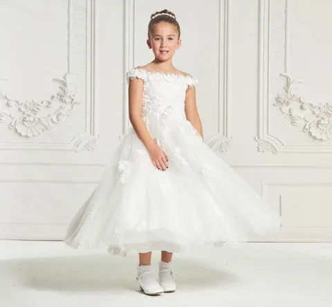 macis design dresses MD1984 Communion or Flower girl dress 12 / ivory / Full Length communion gowns The Milkmaid Dress Is Size:Free Gluten Free