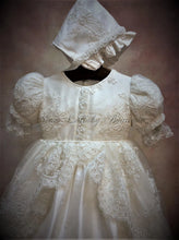 Load image into Gallery viewer, Marcela Girls 100% Silk &amp; Lace Christening / Baptism Gown by Piccolo Bacio Couture