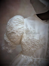 Load image into Gallery viewer, Marcela Girls 100% Silk &amp; Lace Christening / Baptism Gown by Piccolo Bacio Couture