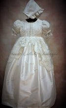Load image into Gallery viewer, Marcela Girls 100% Silk &amp; Lace Christening / Baptism Gown by Piccolo Bacio Couture