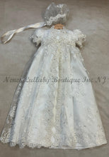 Load image into Gallery viewer, Nancy Girls Diamond White Lace Christening Gown / Baptism Gown by Piccolo Bacio