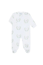 Load image into Gallery viewer, Nellapima - Blue Lamb Print Zipper Footie: Blue / 6 - 9M