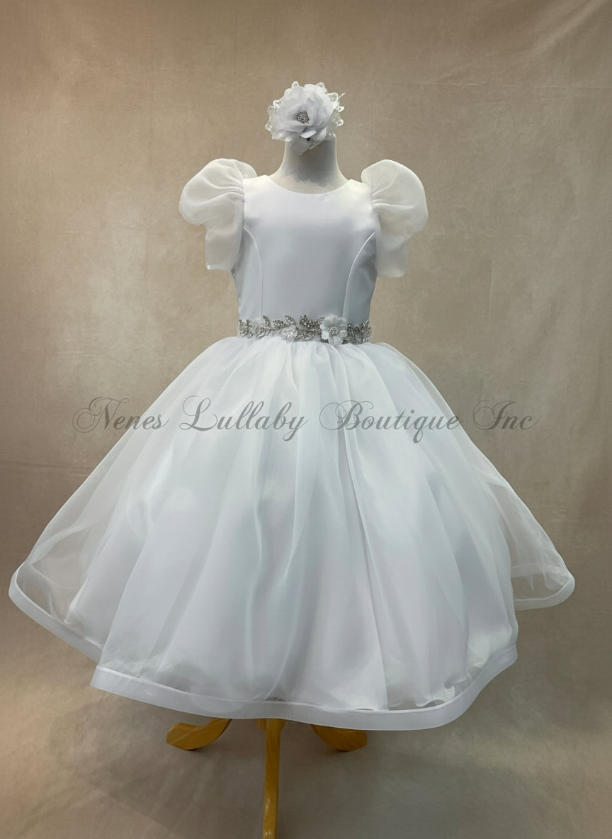 knee length dresses for ladies A-line Satin First Communion Dress