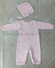 Load image into Gallery viewer, Petunia Manta Ligh Pink 100 % Cotton Knit Blanket hand Crochet satin ribbon edge