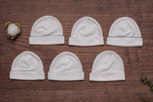 Load image into Gallery viewer, Premium Early Months Baby Hat: 0-3M / Navy Dots-Navy