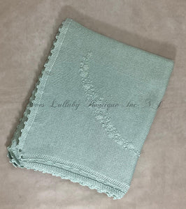 Ramillete Pima cotton blanket sage green