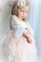 Load image into Gallery viewer, Rufflеѕ &amp; Bоwtіеѕ - Affordable Boys &amp; Girls Clothing - BEST SELLER - Veronica Peach and White Lace Princess Dress: 2-3T