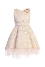 Load image into Gallery viewer, SK806 - pleated luxe jacquard hi-low dress: Mocha / 2