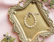 Load image into Gallery viewer, Silver Pearl Cross Baby Bracelet Baptism &amp; Communion Gift: Small 0-12m