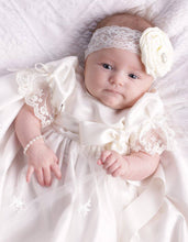 Load image into Gallery viewer, Silver Pearl Cross Baby Bracelet Baptism &amp; Communion Gift: Small 0-12m