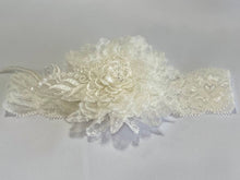Load image into Gallery viewer, Simply Charming - Antique White Lace &amp; Crystal Headband